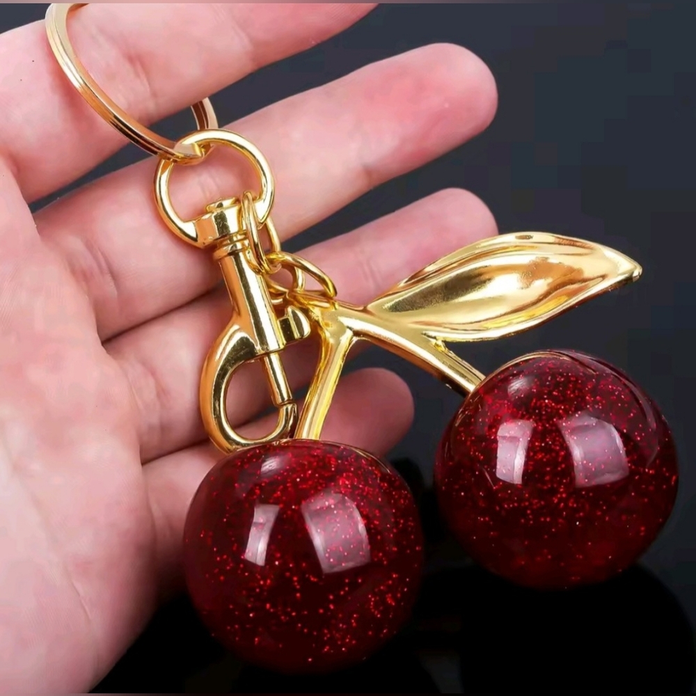 2pc keychain cherry and dog